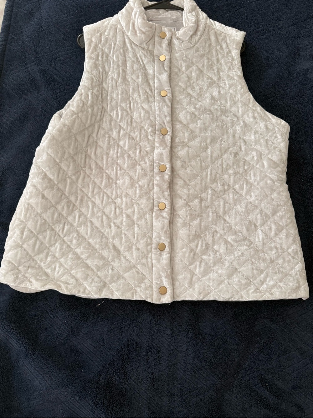 New w/o tags Women’s Quilted Ivory Vest with Snap Front